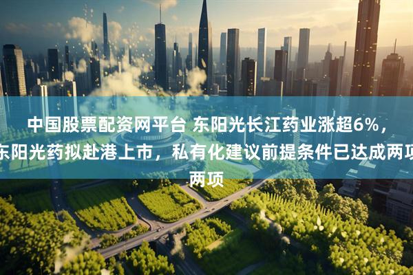 中国股票配资网平台 东阳光长江药业涨超6%，东阳光药拟赴港上市，私有化建议前提条件已达成两项